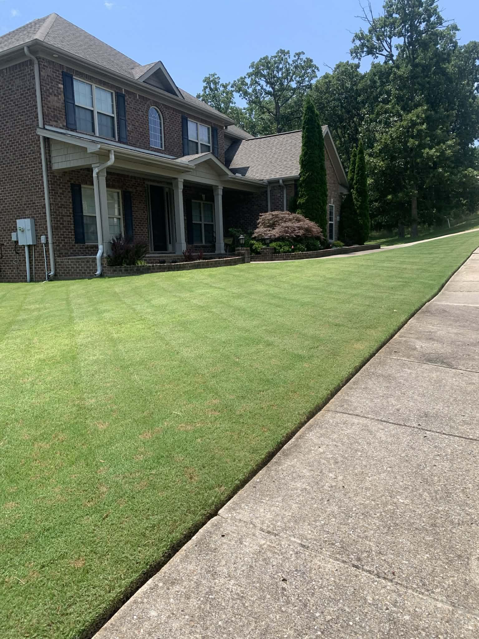Clean lawn and outdoor landscaping design